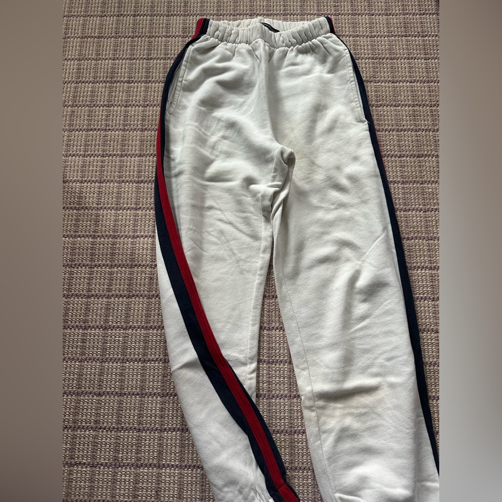 Brandy Melville discontinued sweatpants with red and blue stripes